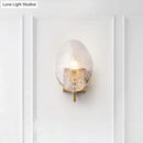 GobekUsa Modernist Glass Shield Wall Lamp: Golden Sconce Light with Arm