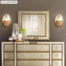 GobekUsa Modernist Glass Shield Wall Lamp: Golden Sconce Light with Arm