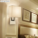 GobekUsa Modernist Square Sconce Light Fixture in White for Bedroom Wall Lighting