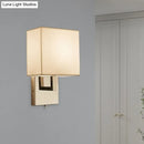 GobekUsa Modernist Square Sconce Light Fixture in White for Bedroom Wall Lighting