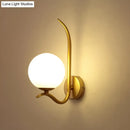 GobekUsa Modernist White Glass Wall Mount Sconce Light - Global Design, 1-Bulb Gold Lighting for Bedroom (6"/8" Wide)