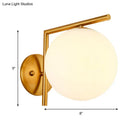 GobekUsa Modernist Milk Glass Globe Sconce with Gold Wall Mount - 1 Head, 6"/8" Width