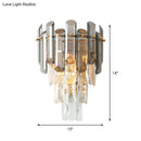 GobekUsa Tiered Crystal Wall Sconce - Modernist Clear & Smoke Gray Wall Lighting Fixture