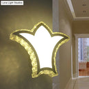 GobekUsa Modernist Crown Wall Light with Clear K9 Crystal and LED in White/Warm/2 Color Light