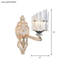 GobekUsa Modernist Conical Shade Wall Light Fixture with Crystal Rods - Gold - Ideal for Living Room