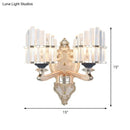GobekUsa Modernist Conical Shade Wall Light Fixture with Crystal Rods - Gold - Ideal for Living Room