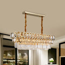 GobekUsa Modernist Gold Crystal Pendant Light with 10-Bulb Quatrefoil Tiered Design