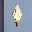 GobekUsa Modernist Folding Fan Metal Wall Sconce - 1-Light Gold Flush Mount Lamp