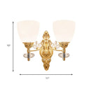 GobekUsa Modernist Glass Cone Wall Mount Light with Crystal Accent - Gold Finish