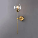 GobekUsa Modernist Glass Round Sconce Lamp: 1-Light Wall Mounted Light in Gold for Living Room