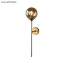 GobekUsa Modernist Glass Round Sconce Lamp: 1-Light Wall Mounted Light in Gold for Living Room