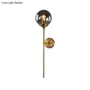 GobekUsa Modernist Glass Round Sconce Lamp: 1-Light Wall Mounted Light in Gold for Living Room