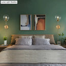 GobekUsa Modernist Glass Round Sconce Lamp: 1-Light Wall Mounted Light in Gold for Living Room