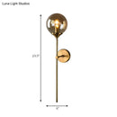 GobekUsa Modernist Glass Round Sconce Lamp: 1-Light Wall Mounted Light in Gold for Living Room