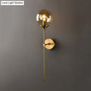 GobekUsa Modernist Glass Round Sconce Lamp: 1-Light Wall Mounted Light in Gold for Living Room