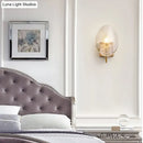 GobekUsa Modernist Glass Shield Wall Lamp: Golden Sconce Light with Arm
