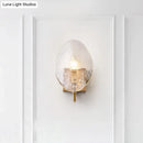 GobekUsa Modernist Glass Shield Wall Lamp: Golden Sconce Light with Arm