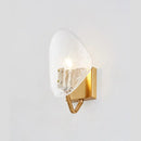 GobekUsa Modernist Glass Shield Wall Lamp: Golden Sconce Light with Arm