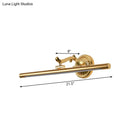 GobekUsa Modernist Style LED Vanity Wall Light in Linear Metallic Design – 16"/21.5" Width, Brass/Gold Finish