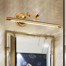 GobekUsa Modernist Style LED Vanity Wall Light in Linear Metallic Design – 16"/21.5" Width, Brass/Gold Finish