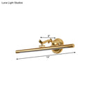 GobekUsa Modernist Style LED Vanity Wall Light in Linear Metallic Design – 16"/21.5" Width, Brass/Gold Finish