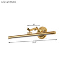 GobekUsa Modernist Style LED Vanity Wall Light in Linear Metallic Design – 16"/21.5" Width, Brass/Gold Finish