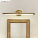 GobekUsa Modernist Style LED Vanity Wall Light in Linear Metallic Design – 16"/21.5" Width, Brass/Gold Finish