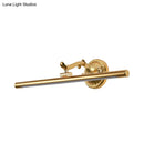 GobekUsa Modernist Style LED Vanity Wall Light in Linear Metallic Design – 16"/21.5" Width, Brass/Gold Finish