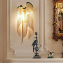 GobekUsa Modernist Aluminum Tassel Wall Sconce Light in Gold/Silver for Living Room