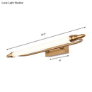 GobekUsa Modernist LED Gold Tube Metal Vanity Wall Lamp in Natural Light - 21.5"/25.5"/29.5" Wide