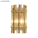 GobekUsa Modernist Style Tubular Wall Sconce with Clear Crystal, Metal Frame, and 1 Light – Ideal for Bedroom Lighting