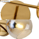 GobekUsa Modernist Gold Wall Lamp with Clear Glass Shade - 2 Lights Spherical Mount Fixture