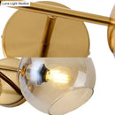 GobekUsa Modernist Gold Wall Lamp with Clear Glass Shade - 2 Lights Spherical Mount Fixture