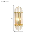 GobekUsa Modernist Gold Wall Sconce Lamp with Arced Crystal Tubes - 2-Light Wall Mount Fixture