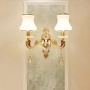 GobekUsa Modernist Gold Wall Sconce with Glass Shade - Elegant Living Room Fixture