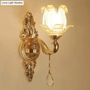 GobekUsa Modernist Gold Wall Sconce with Glass Shade - Elegant Living Room Fixture
