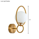 GobekUsa Modernist Gold Wall Sconce Light with White Glass Shade