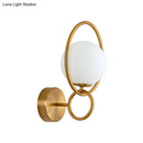 GobekUsa Modernist Gold Wall Sconce Light with White Glass Shade