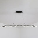 GobekUsa Modernist Wavy Strip LED Island Pendant - Acrylic Dining Room Hanging Lamp Kit