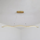 GobekUsa Modernist Wavy Strip LED Island Pendant - Acrylic Dining Room Hanging Lamp Kit