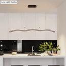 GobekUsa Modernist Wavy Strip LED Island Pendant - Acrylic Dining Room Hanging Lamp Kit