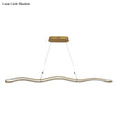 GobekUsa Modernist Wavy Strip LED Island Pendant - Acrylic Dining Room Hanging Lamp Kit