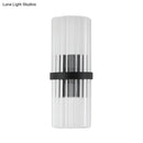 GobekUsa Modernist Half-Light Pipe Wall Sconce Lamp: Metal & Crystal, Black Finish – Perfect for Dining Room