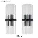 GobekUsa Modernist Half-Light Pipe Wall Sconce Lamp: Metal & Crystal, Black Finish – Perfect for Dining Room