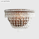 GobekUsa Modernist LED Crystal Basket Wall Sconce for Bedroom Lighting