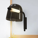 GobekUsa Modernist LED Dome Living Room Sconce Wall Lamp in White/Black Glass