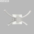 GobekUsa Modernist LED Metallic Wall Light - White Square and Curved Linear Design - Warm/White Light
