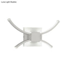 GobekUsa Modernist LED Metallic Wall Light - White Square and Curved Linear Design - Warm/White Light