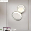 GobekUsa Modernist White Halo Ring Wall Sconce Light - Metal LED Wall Lamp for Corners