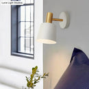 GobekUsa Modernist Metal Drum Sconce - 1-Light Wall Mounted Lamp in White/Green for Bedroom